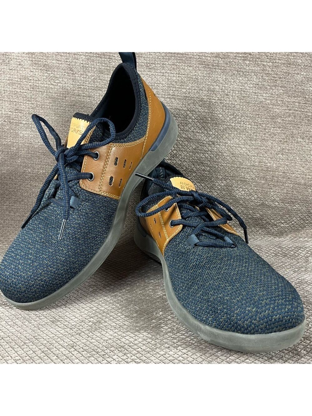 Rockport Mens TruFlex Work Blue and Brown Shoe Size 10 Wide EUC
